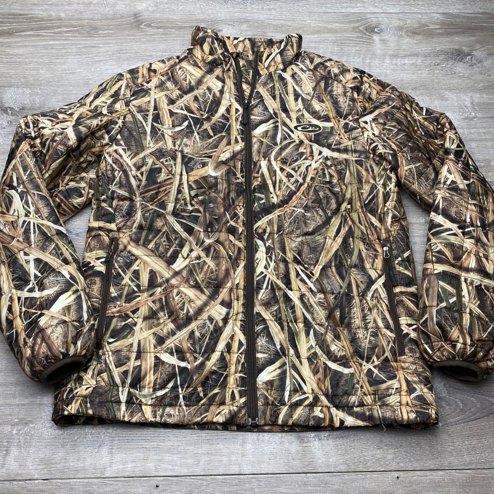 Drake Jacket Waterfowl Systems Mens S Camo Mossy Oak Shadow Grass Blades Puffer